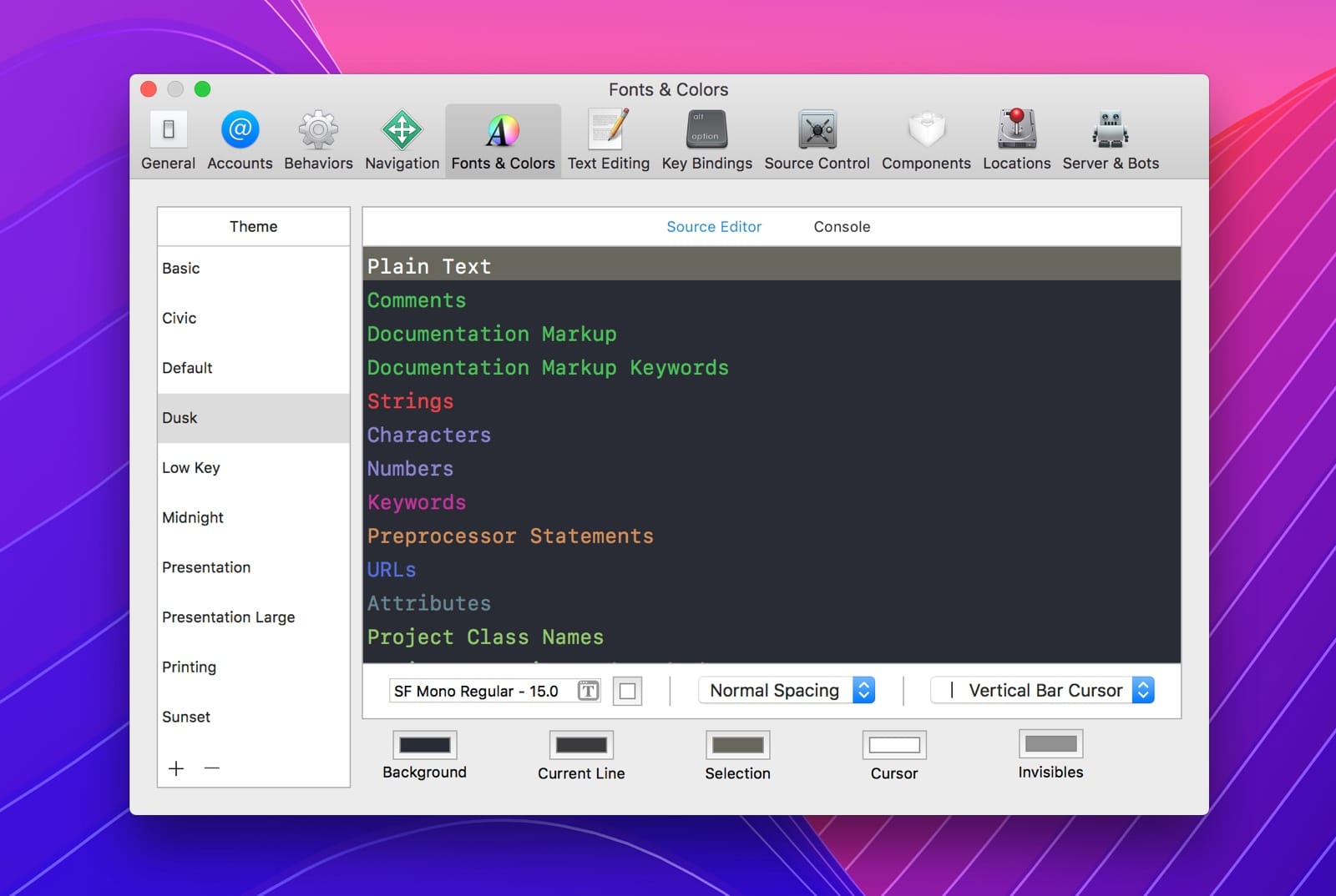 Themes for Xcode