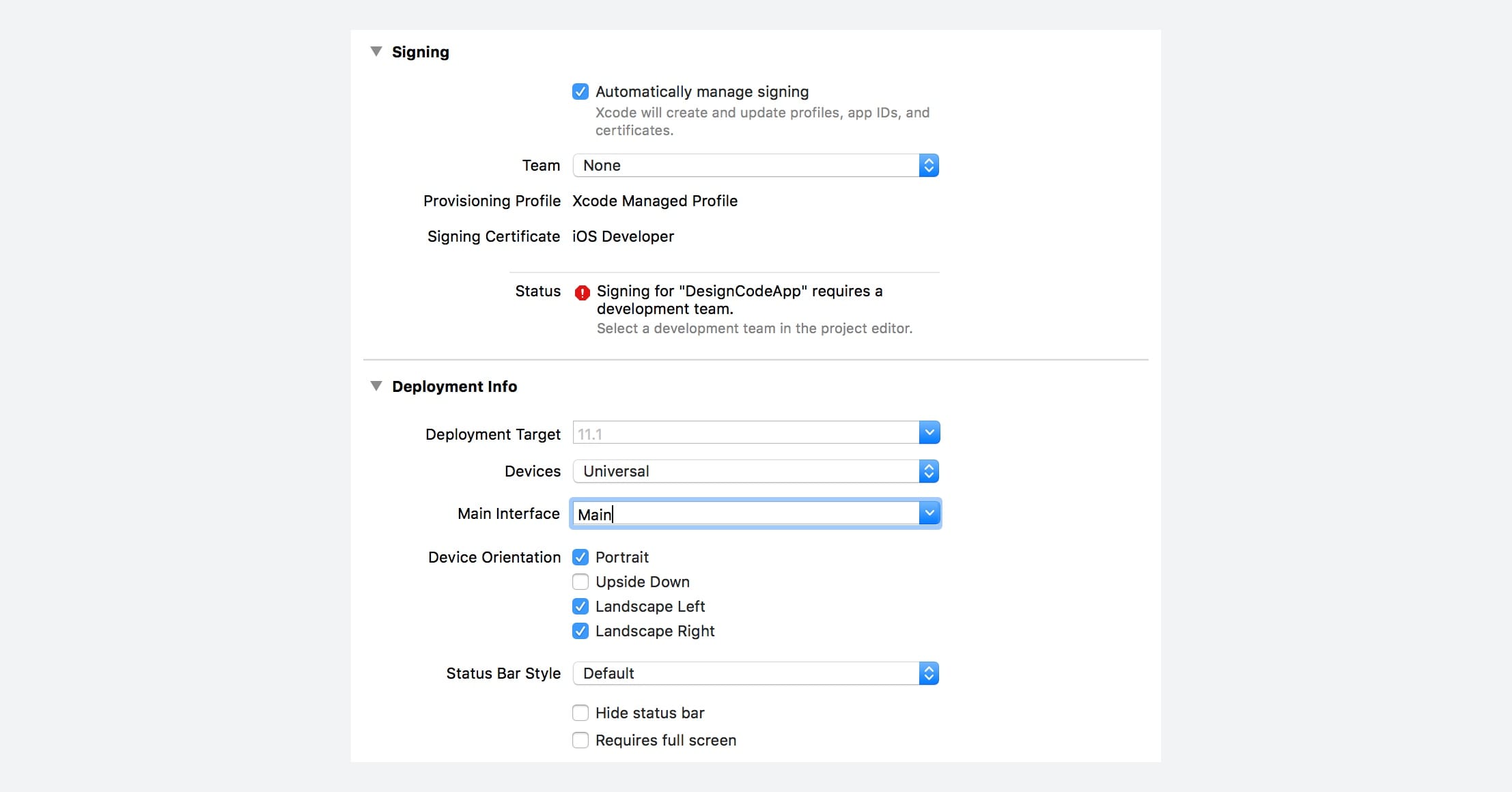 Project Settings